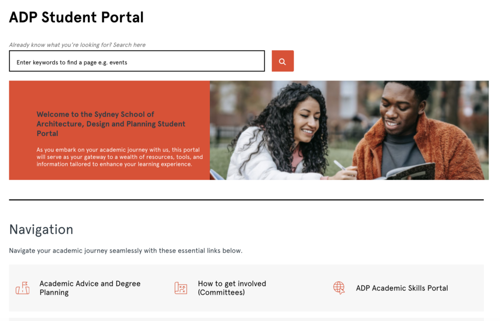 A photo of University of Sydney's ADP Student Portal
